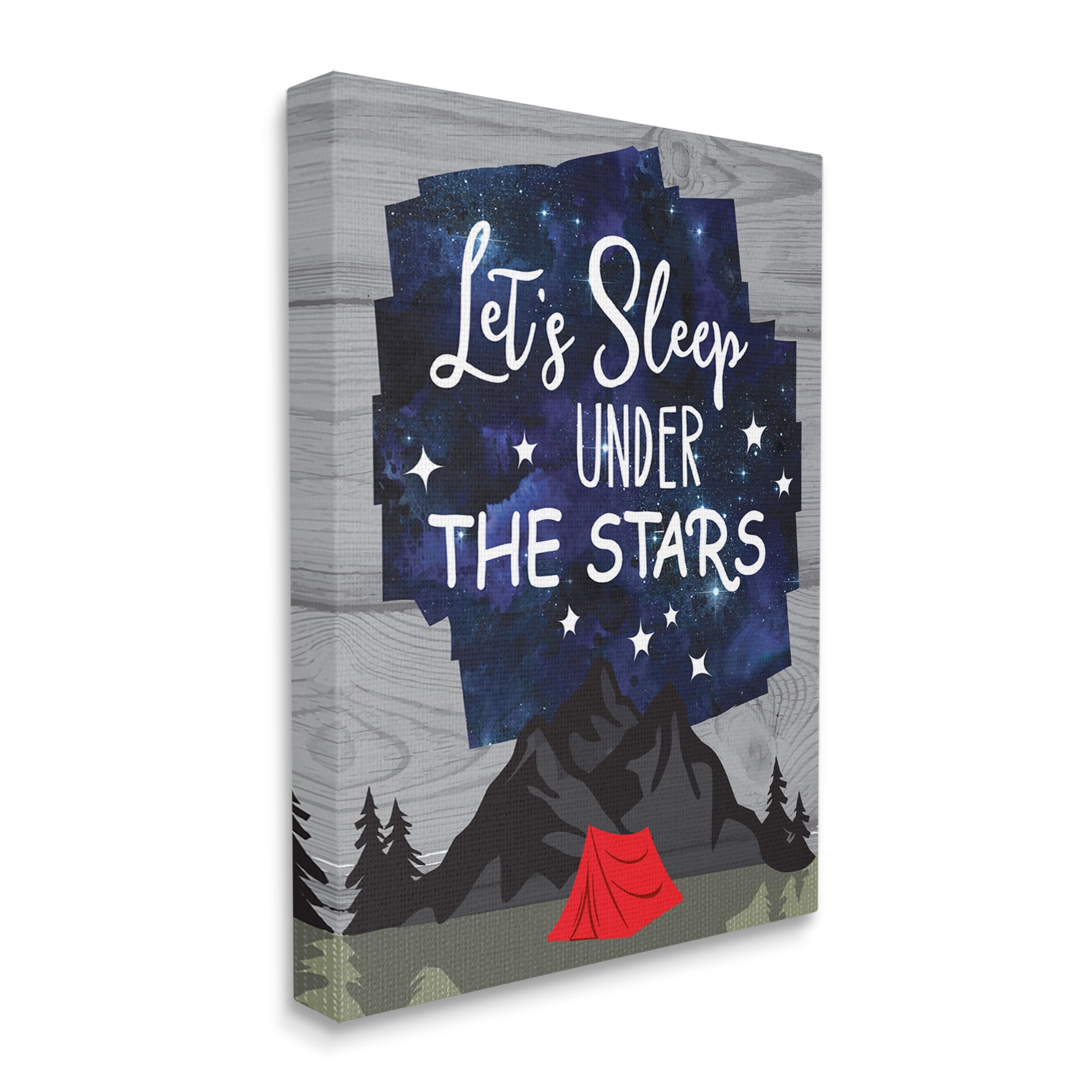 Stupell Industries Sleep Under the Stars Mountain Camping Tent Grain Pattern Canvas Wall Art, 36 x 48, Design by Linda Birtel