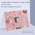 thumbnail image 3 of Yayeee Toggle Light Switch Wall Plate 2-Gang 4.56"x4.48" Decorative Outlet Cover, Brown Hand Drawn Cups, 3 of 7