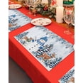 thumbnail image 4 of Christmas Placemats Set of 12 Blue Snowman Elk Floral Eucalyptus Leaf Board Heat Insulation Washable Place Mats, Rustic Non-Slip Table Mats for Dining Table Party Kitchen Decor,13x19 Inch, 4 of 4
