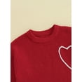 thumbnail image 6 of Bslissey Toddler Girls Valentine’s Day Oversized Sweaters Long Sleeve Heart Embroidery Knit Pullovers Infant Baby Loose Knitwear Jumper Tops for Casual Daily 6M-3T, 6 of 8