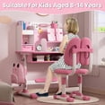 thumbnail image 4 of Floseru Kids Desk and Chair Set, Height Adjustable Toddler Desk and Chair Set, Children Study Table Chair Set with Sitting Corrector, Kids Art Desk with Storage and Drawers for Bedroom Reading, 4 of 8