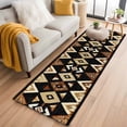 thumbnail image 2 of Brown Geometric Runner Rug for Hallway 2x6ft, Vintage National Style Non Slip Floor Mat Washable Low-Profile Indoor Carpet for Living Room, Bedroom, Dining Room, 2 of 9