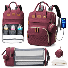 Derstuewe Diaper Bag Backpack with Changing Station Waterproof Pad Black Walmart