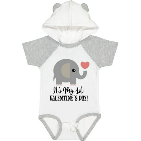 

Inktastic 1st Valentines Day Baby Elephant Gift Baby Boy or Baby Girl Bodysuit