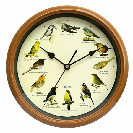 DESIGNICE Bird Wall Clock 10 that Sings on Hour Bird Clock with Sound Decorative Wall