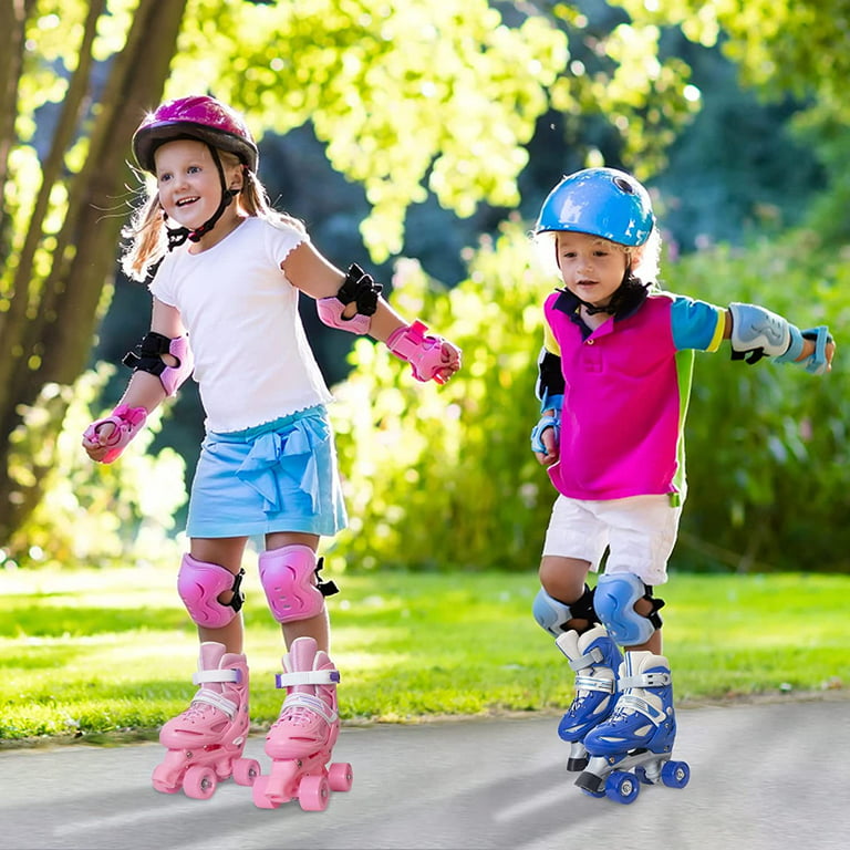 Nattork Kids Roller Skates for Boys & Girls , 4 Size Adjustable  Rollerskates with Light Up Wheels for Teens Beginners Outdoor Sports, Best  Birthday Gift for Toddler Blue Large 4Y-7Y