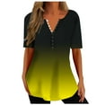 thumbnail image 2 of Teissuly Womens Summer Tops V Neck T Shirts Printed Tops Button Loose Casual Tshirts, 2 of 5