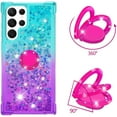 thumbnail image 3 of Slim Fit Phone Case for Samsung Galaxy S23 Ultra, Bling Shiny Quicksand Effect TPU Bumper Case with Four Corners Heavy Protection Anti-Fall Cover for Galaxy S23 Ultra,Blue Purple, 3 of 14