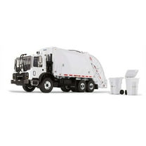 Mack TerraPro Refuse Garbage Truck with McNeilus Rear Loader & Trash Bins White 1/34 Diecast Model by First Gear