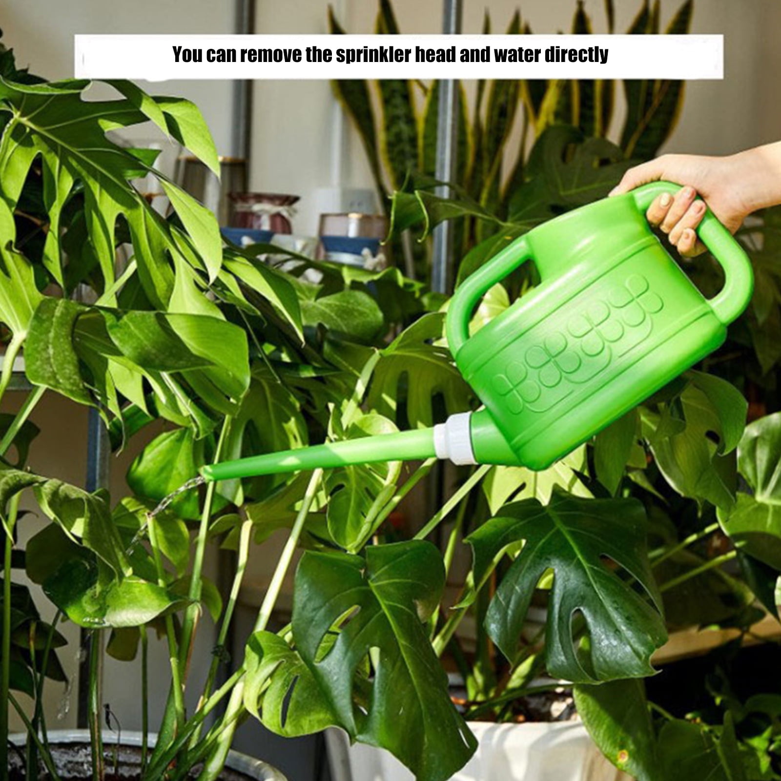 Large Capacity Gardening Watering Can With Interchangeable Spout Plastic Ergonomic Grip For Potted Plant Baskets