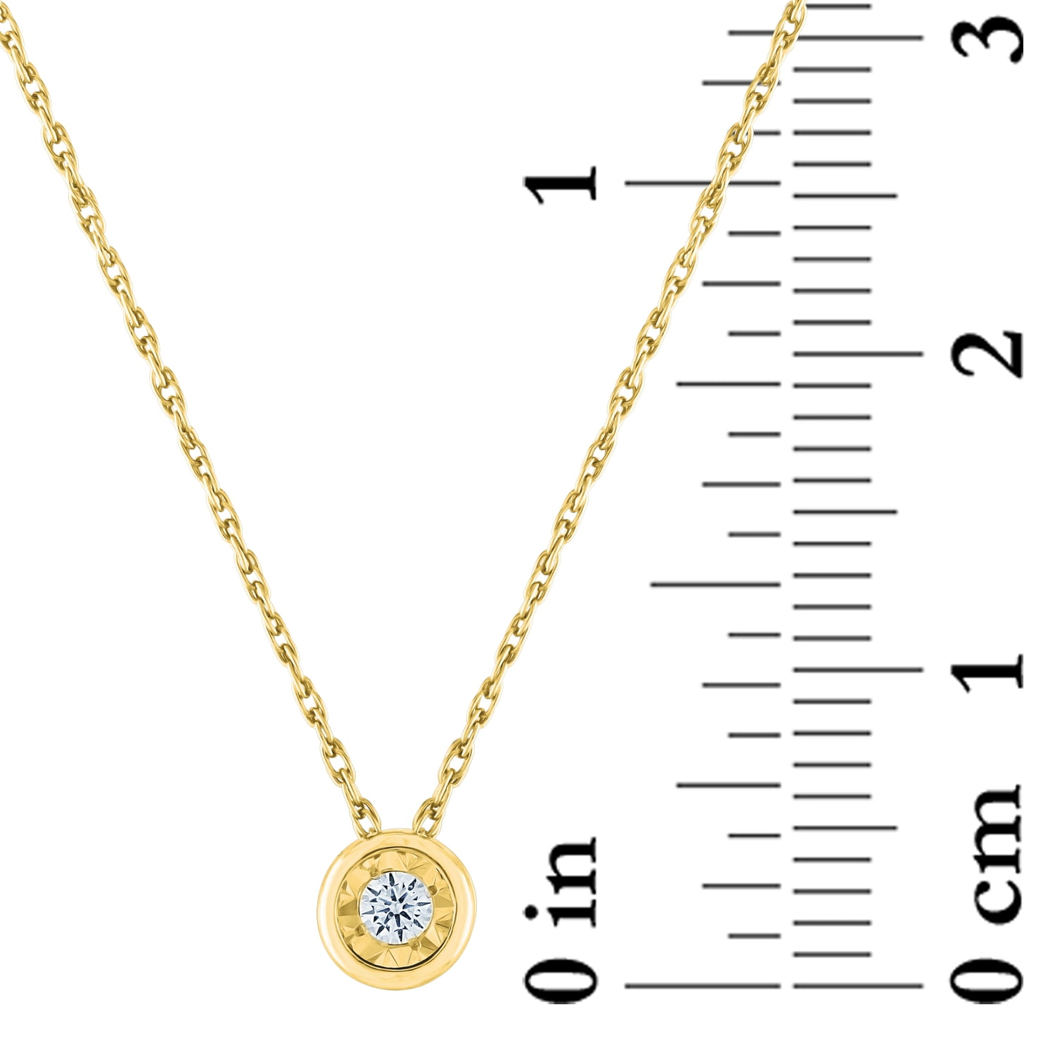 Gemspirations Diamond Accent Bezel Pendant Sterling Silver 14K Yellow Gold Plated
