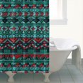 thumbnail image 4 of Turquoise Boho Tribal Triangles and Arrows Pattern Shower Curtain 72"x72" ,Bathroom Decorative Shower Curtains Set with 12 Hooks,Modern Waterproof Washable Shower Curtain, 4 of 6