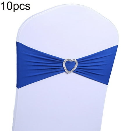 

Zchome 10Pcs Elastic Bowknot Band Party Chair Sash Cover Belt Wedding Banquet Decor