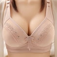 thumbnail image 2 of Penkiiy Women Bras Woman's Fashion Bowknot Printing Comfortable Hollow Out Bra Underwear No Rims Rose Gold Bras, 2 of 7