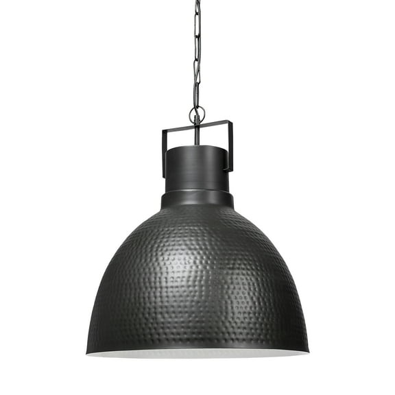 Mercana Minerva 19x22 Metallic Gray Hammered Detail Pendant Light