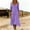 Purple, variant on Wovilon Women's V-Neck Long Sleeve Loose Fit Maxi Dress, Relaxed Solid Color Midi Tunic with Flowy Drape for Spring Fall Casual Vacation Outings and Daily Wear