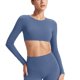 thumbnail image 3 of TaTaai Womens Long Sleeve Cutout Yoga Top Fitted Workout Shirt Breathable Running Training Tight Fit Fitness Sportswear Gift, 3 of 9