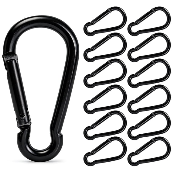 Carabiner Clip, Small Multipurpose Keychains Hooks, Heavy Duty Carabiner, for Camping, Hiking, Fishing, 12 Pcs