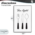 thumbnail image 4 of Stupell Industries Contemporary Bon Appetit Fork Knife Spoon Gray Framed Giclee Art, 20 x 30, by Martina Pavlova, 4 of 8