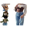 thumbnail image 4 of Hauts Courts en Crochet Tricoté pour Femmes Manches Longues Pull Creux Patchwork Color Block Y2k Mode Urbaine Blanc S, 4 of 4
