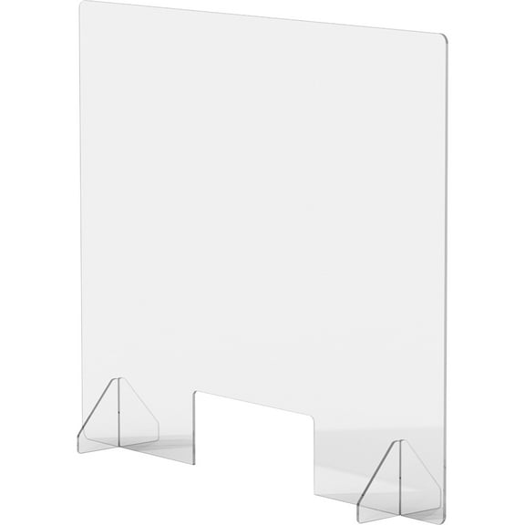 Lorell, LLR55685, Social Distancing Barrier w/Cutout, 1 Each, Clear