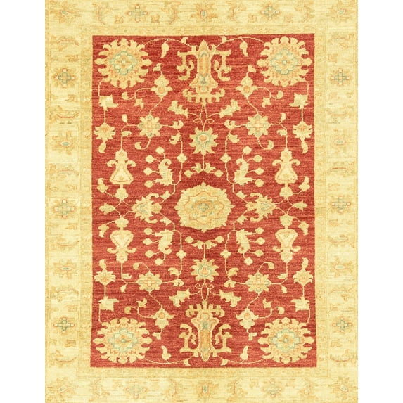 Ahgly Company Indoor Rectangle Abstract Chrome Gold Yellow Oriental Area Rugs, 8' x 12'