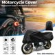 thumbnail image 2 of Cubierta de motocicleta exterior impermeable, cubierta de motocicleta, media cubierta 420D-PU negra, protección contra el sol y la lluvia, se ajusta a 104.33"x41.34"x25.59", 2 of 7