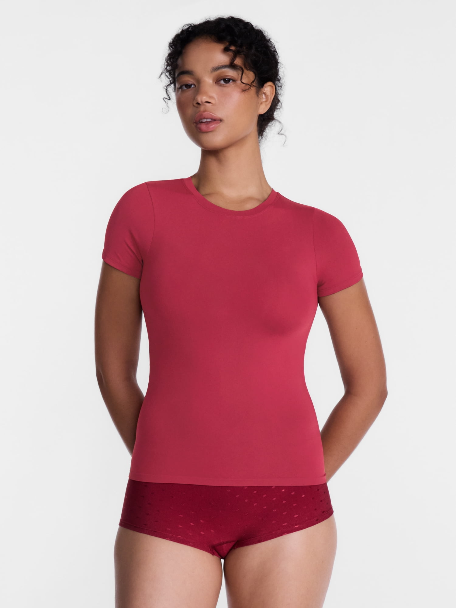 Joyspun Women's Everyday Seamless Shapewear T-Shirt, Sizes S-XXXL