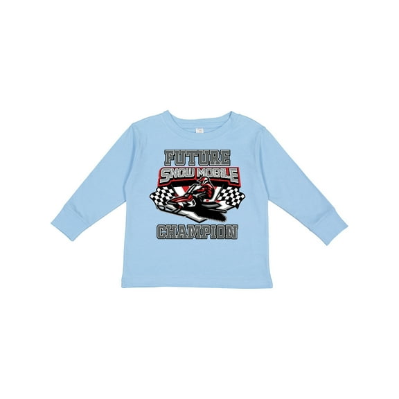 Inktastic Future Snowmobile Champion Boys or Girls Long Sleeve Toddler T-Shirt