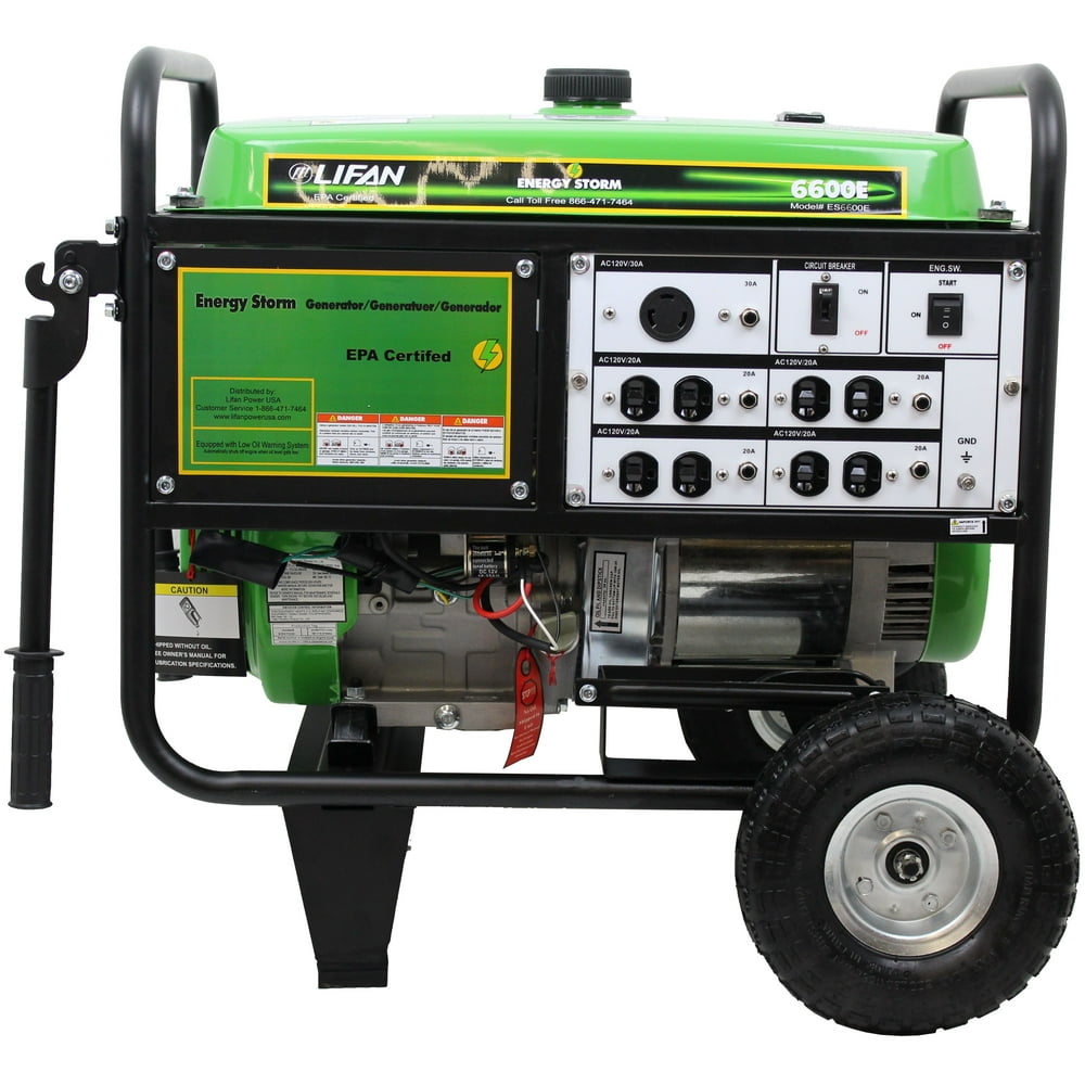 6600Watt 13hp Gas Powered Portable Generator with Electric and Recoil