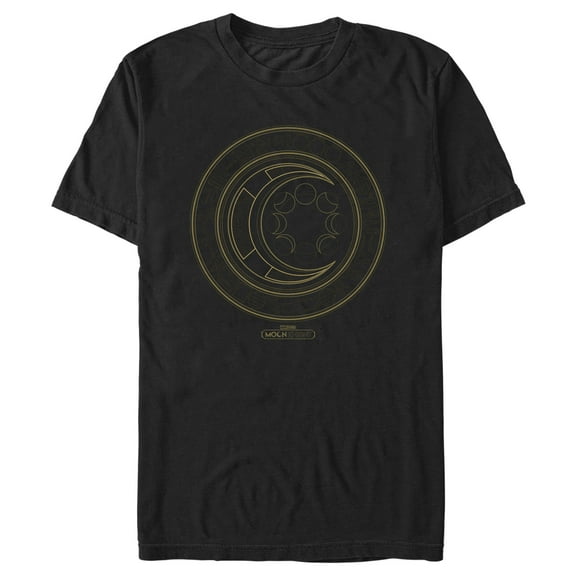 Men's Marvel: Moon Knight Hieroglyphic Moon Phase Logo Graphic Tee Black Small