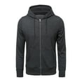 thumbnail image 1 of MIASHUI Men's Multi-Color Casual Zip Up Hoodie Loose Fit Solid Color Pullover Sweatshirt Lightweight Jacket with Pockets Dark Gray,D, 1 of 7