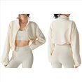 thumbnail image 3 of Chaqueta Corta de para Mujer con Dobladillo con Cordón Albaricoque Cremoso L, 3 of 7