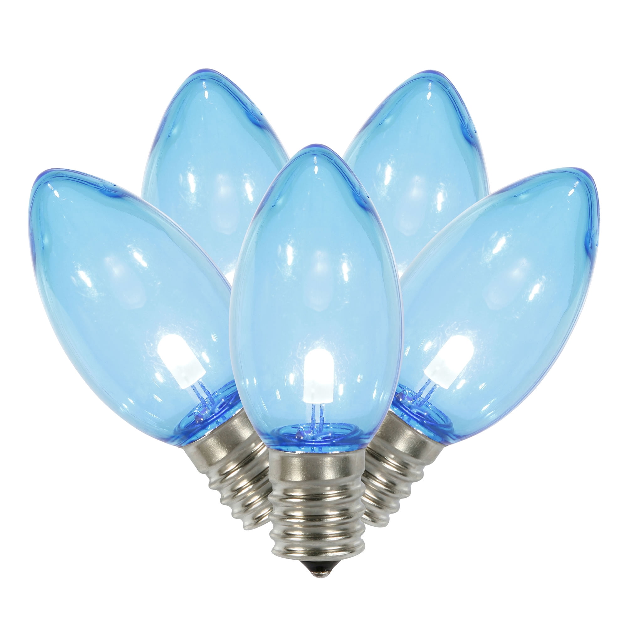 Vickerman C9 Transparent Plastic LED Blue Dimmable Bulb, E17 Nickel Base, 25 per bag