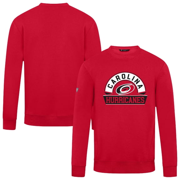 Men's Levelwear Red Carolina Hurricanes Zane Banner Arch Pullover Sweatshirt