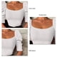 thumbnail image 3 of Camiseta informal de manga abombada con cuello redondo y corte ajustado para mujer, camiseta de Color puro acanalada, 3 of 7