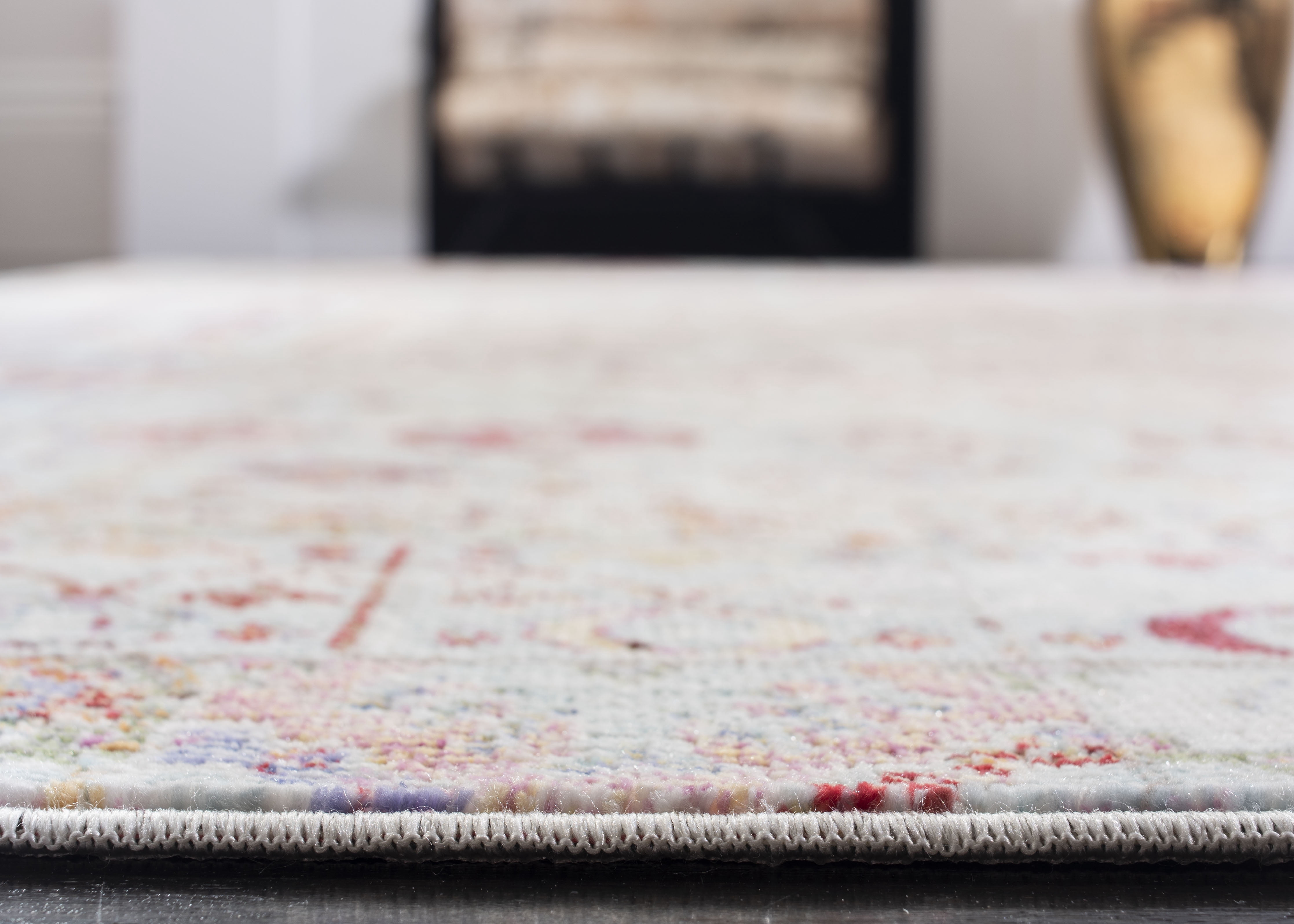 SAFAVIEH Valencia Angelle Distressed Oriental Polyester Runner Rug, Blue/Multi, 2'3" x 8'