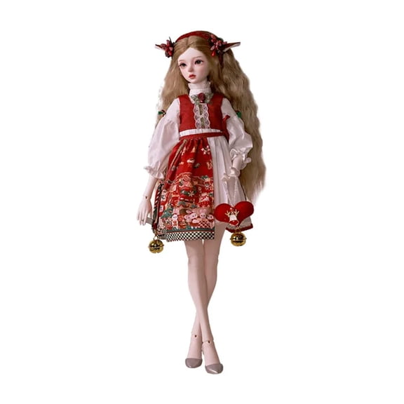 Celia Bjd Doll 1/4 Christmas Fullset Ball Jointed Dolls for Girls Red Dress Party Gift Toys Collection