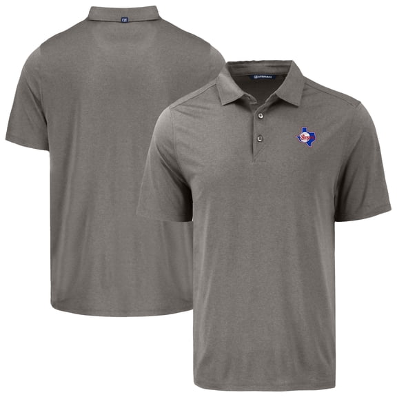 Men's Cutter & Buck Gray Texas Rangers Coastline Epic Comfort Eco Recycled Polo