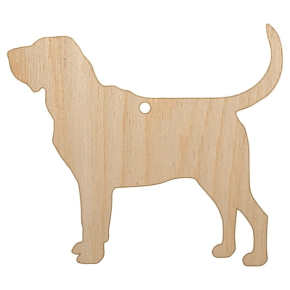 Bloodhound Dog Solid Wood Holiday Christmas Tree Ornament Unfinished DIY Pre-Drilled Craft