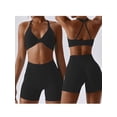 thumbnail image 2 of JYYYBF Women’s 2 Piece Yoga Outfits Sleeveless Twist Front Sports Bra + Shorts Set Workout Clothes, 2 of 8