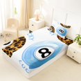 thumbnail image 4 of Castle Fairy Leopard Print Billiards Twin Sheets 3pcs, Sport Theme Bedding, Blue Brown Black,1 Fitted Sheet, 1 Flat Sheet and 1 Pillowcase, 4 of 6