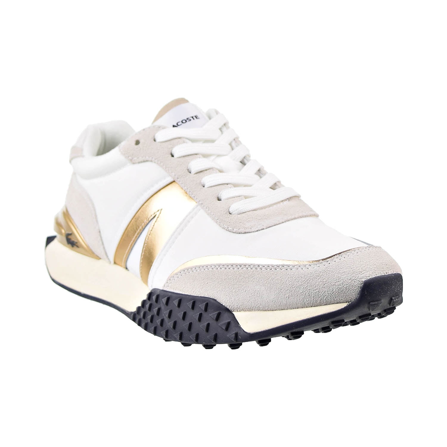 Lacoste L-Spin Deluxe Men's Textile Shoes White-Gold 7