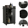 thumbnail image 4 of Modern Bar Cart - Finish, 2 Shelves, 6 Wine , 4 Wheels. Living Area Color, Bottle , ., 4 of 5