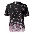 thumbnail image 5 of Stralyhd Cotton Linen Women Tops Short Sleeve Button Down Shirt Summer V Neck Top Dressy Casual Loose Henley Blouses Pink L, 5 of 8