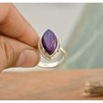 thumbnail image 1 of 925Sterling Silver Certified Handmade Purple Turquoise stone ChristmasRing8.5, 1 of 4