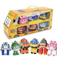 thumbnail image 1 of 6pcs/set Korea Toys Robocar Poli Transformation Robot Poli Amber Roy Car Model Anime Action Figure Toys For Children_aa, 1 of 4