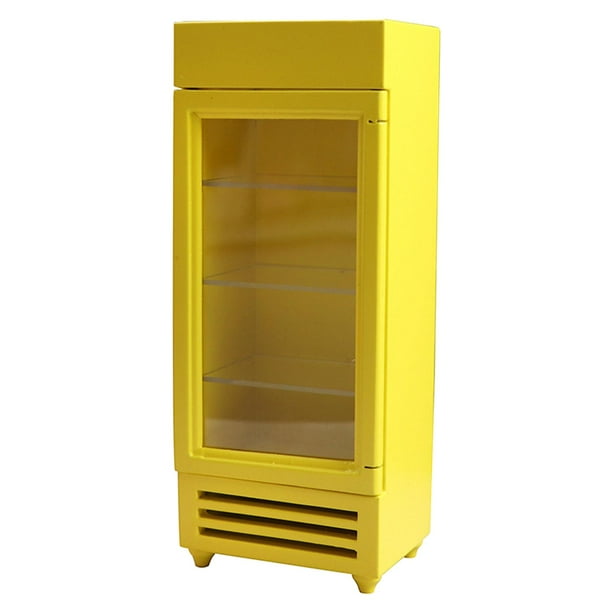 Simulación Casa de Refrigerador Modelo 12 Adornos Paisaje Accesorios para Cocina Familia , Amarillo CUTICAT Frigorífico casa de muñecas