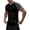 Black mens shirts, variant on Mens Slim Fit V Neck T Shirts Trendy Curved Hem Color Block Raglan Shirts Casual Workout Gym T-shirts Summer Tops Silver,L