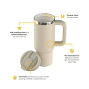RTIC 30 oz Ceramic Lined Road Trip Tumbler with Handle and Leak-Resistant Straw Lid, Beach